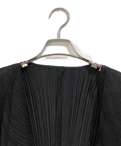 PLEATS PLEASE（プリーツプリーズ）PLEATS PLEASE (プリーツプリーズ) レースドッキングプリーツカーディガン ブラック サイズ:SIZE 3の古着・服飾アイテム