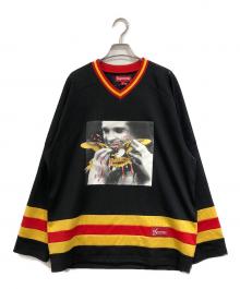 SUPREME×ANTIHERO（シュプリーム×アンタイヒーロー）の古着「Ozzy Hockey Jersey メッシュカットソー」｜ブラック×レッド×イエロー