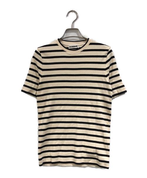 JIL SANDER+（ジルサンダープラス）JIL SANDER+ (ジルサンダープラス) 天竺 ボーダーTシャツ ホワイト サイズ:SIZE Sの古着・服飾アイテム