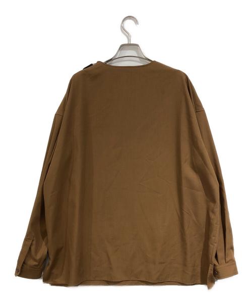 THE RERACS（ザ リラクス）THE RERACS (ザ リラクス) COLLEGE FLANNEL THE SIDE ZIP PULLIOVER SHIRT ブラウン サイズ:SIZE 46の古着・服飾アイテム