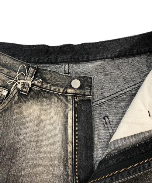 ANCELLM（アンセルム）ANCELLM (アンセルム) CRASH MIDDLE STRAIGHT 5P DENIM PANTS グレー サイズ:SIZE 2の古着・服飾アイテム