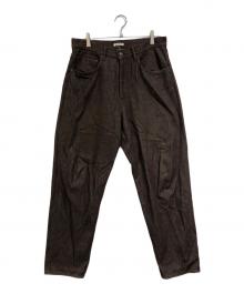AURALEE（オーラリー）の古着「HARD TWIST DENIM WIDE PANTS」｜ブラウン