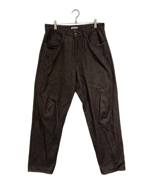 AURALEE（オーラリー）AURALEE (オーラリー) HARD TWIST DENIM WIDE PANTS ブラウン サイズ:SIZE 32の古着・服飾アイテム