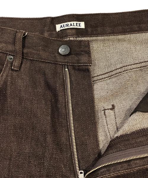 AURALEE（オーラリー）AURALEE (オーラリー) HARD TWIST DENIM WIDE PANTS ブラウン サイズ:SIZE 32の古着・服飾アイテム