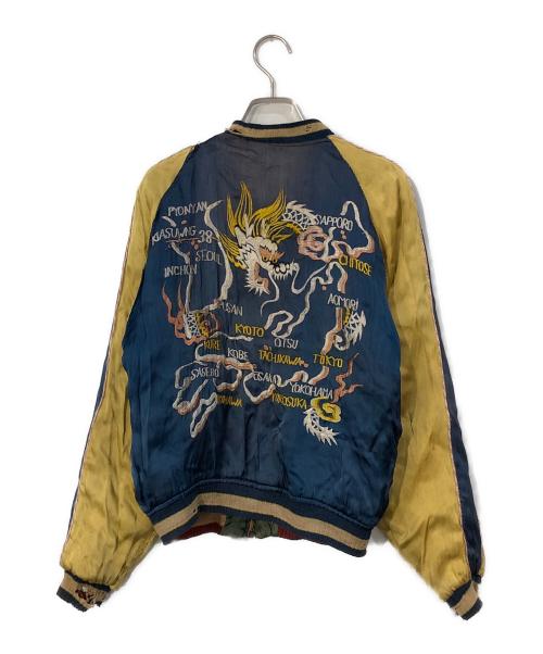 VINTAGE（ヴィンテージ）VINTAGE (ヴィンテージ) スーベニアジャケット グリーン×ブルー サイズ:裄丈75cm、身幅47cm、着丈55cmの古着・服飾アイテム