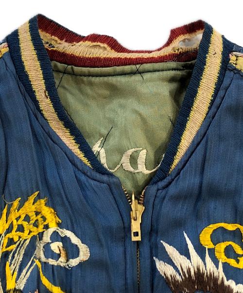 VINTAGE（ヴィンテージ）VINTAGE (ヴィンテージ) スーベニアジャケット グリーン×ブルー サイズ:裄丈75cm、身幅47cm、着丈55cmの古着・服飾アイテム