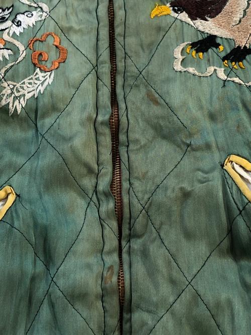VINTAGE（ヴィンテージ）VINTAGE (ヴィンテージ) スーベニアジャケット グリーン×ブルー サイズ:裄丈75cm、身幅47cm、着丈55cmの古着・服飾アイテム