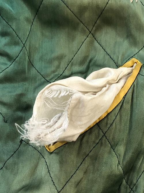 VINTAGE（ヴィンテージ）VINTAGE (ヴィンテージ) スーベニアジャケット グリーン×ブルー サイズ:裄丈75cm、身幅47cm、着丈55cmの古着・服飾アイテム