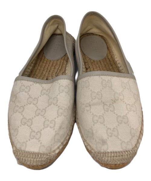 GUCCI（グッチ）GUCCI (グッチ) GGキャンバスエスパドリーユ ホワイト サイズ:-の古着・服飾アイテム