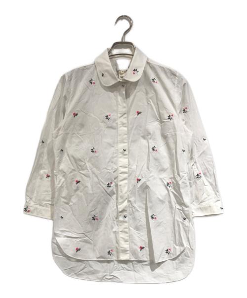 patou（パトゥ）patou (パトゥ) フラワー刺繍シャツ ホワイト サイズ:SIZE 34の古着・服飾アイテム