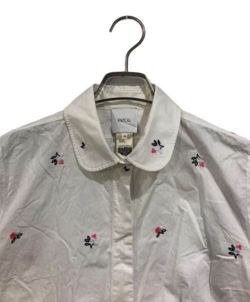 patou（パトゥ）patou (パトゥ) フラワー刺繍シャツ ホワイト サイズ:SIZE 34の古着・服飾アイテム