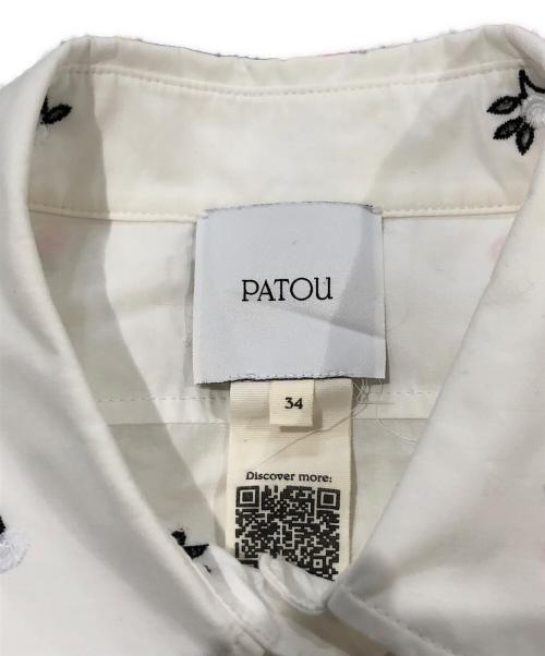 patou（パトゥ）patou (パトゥ) フラワー刺繍シャツ ホワイト サイズ:SIZE 34の古着・服飾アイテム