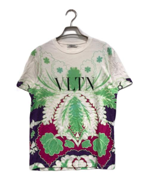 VALENTINO（ヴァレンティノ）VALENTINO (ヴァレンティノ) ロゴプリントTシャツ ホワイト×グリーンxパープル サイズ:SIZE XSの古着・服飾アイテム