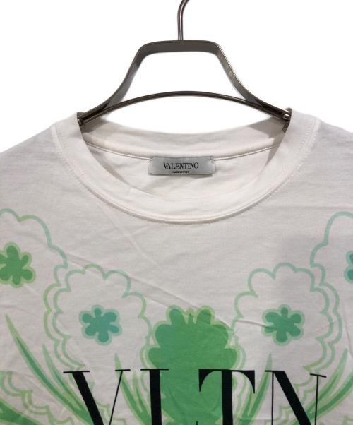VALENTINO（ヴァレンティノ）VALENTINO (ヴァレンティノ) ロゴプリントTシャツ ホワイト×グリーンxパープル サイズ:SIZE XSの古着・服飾アイテム