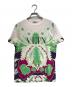 VALENTINO（ヴァレンティノ）の古着「ロゴプリントTシャツ」｜ホワイト×グリーンxパープル
