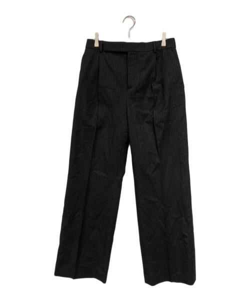 Saint Laurent Paris（サンローランパリ）Saint Laurent Paris (サンローランパリ) ストライプワイドパンツ ブラック サイズ:SIZE 46の古着・服飾アイテム