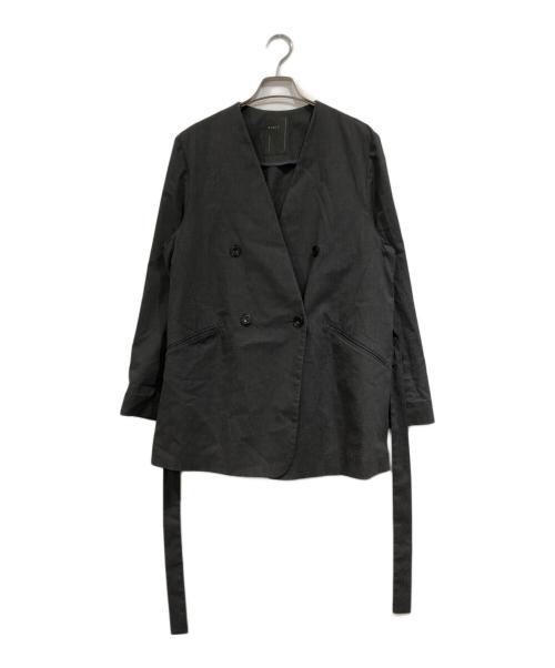 Noble（ノーブル）Noble (ノーブル) 麻ストレッチVカラージャケット グレー サイズ:SIZE 40の古着・服飾アイテム