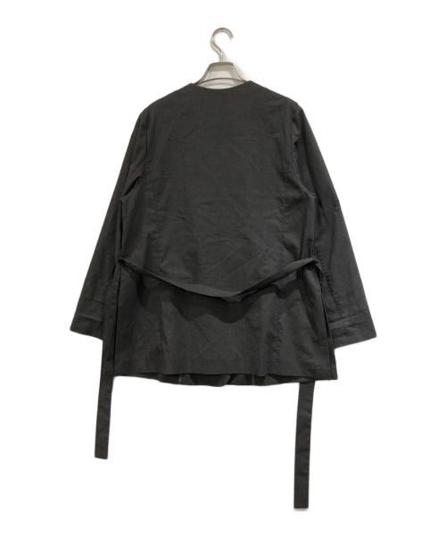 Noble（ノーブル）Noble (ノーブル) 麻ストレッチVカラージャケット グレー サイズ:SIZE 40の古着・服飾アイテム