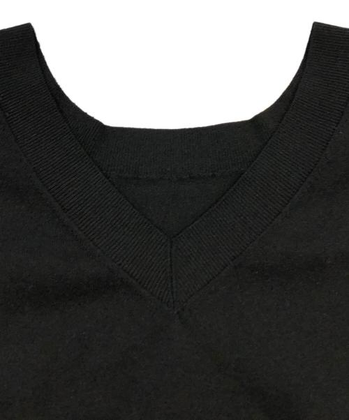 HERALBONY（ヘラルボニー）HERALBONY (ヘラルボニー) フロンタブルニットコンビプリーツワンピ「（無題）（丸）」 ブラック サイズ:SIZE Sの古着・服飾アイテム