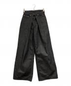 JOHN LAWRENCE SULLIVANジョン ローレンス サリバン）の古着「RIGID DENIM WIDE PANTS」｜ブラック