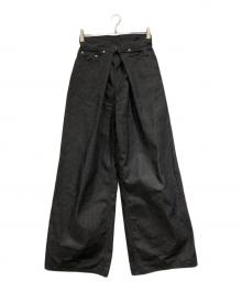 JOHN LAWRENCE SULLIVAN（ジョン ローレンス サリバン）の古着「RIGID DENIM WIDE PANTS」｜ブラック