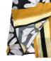 中古・古着 MARNI (マルニ) 総柄サテンラップスカート ブラック×ホワイト×イエロー サイズ:38：9000円