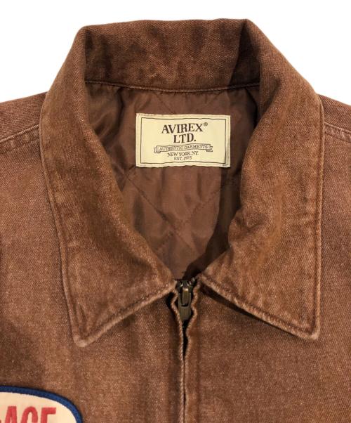 AVIREX（アヴィレックス）AVIREX (アヴィレックス) PEANUTS (ピーナッツ) WORK JACKET ワーク ジャケット ブラウン サイズ:Lの古着・服飾アイテム