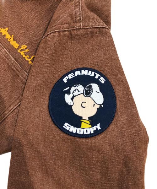 AVIREX（アヴィレックス）AVIREX (アヴィレックス) PEANUTS (ピーナッツ) WORK JACKET ワーク ジャケット ブラウン サイズ:Lの古着・服飾アイテム