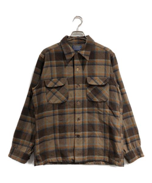 PENDLETON（ペンドルトン）PENDLETON (ペンドルトン) 70sウールチェックシャツ / ボードシャツ ブラウン サイズ:SIZE Mの古着・服飾アイテム