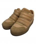 MM6 Maison Margielaエムエムシックスメゾンマルジェラ）の古着「velcro strap leather sneaker」｜キャメル