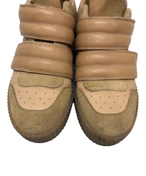 MM6 Maison Margiela（エムエムシックスメゾンマルジェラ）MM6 Maison Margiela (エムエムシックスメゾンマルジェラ) velcro strap leather sneaker キャメル サイズ:SIZE 38の古着・服飾アイテム