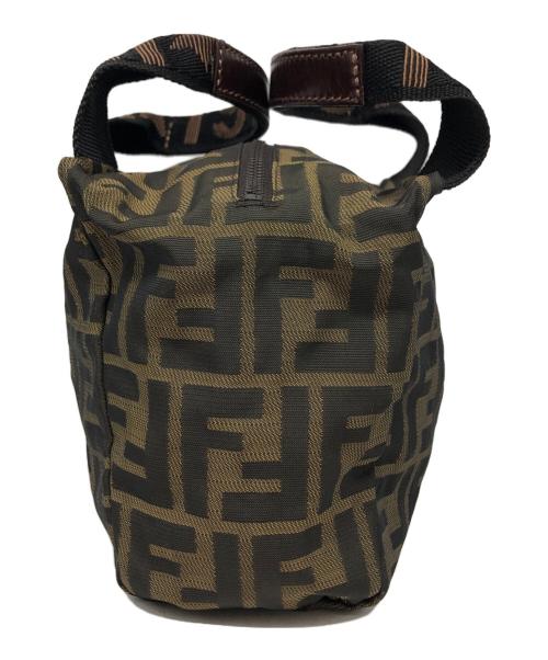 FENDI（フェンディ）FENDI (フェンディ) ミニ ズッカ キャンバス ハンドバッグ ベージュ×ブラックの古着・服飾アイテム