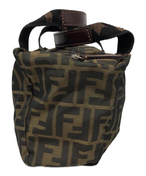 FENDI（フェンディ）FENDI (フェンディ) ミニ ズッカ キャンバス ハンドバッグ ベージュ×ブラックの古着・服飾アイテム