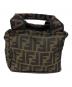 FENDI (フェンディ) ミニ ズッカ キャンバス ハンドバッグ ベージュ×ブラック：20000円