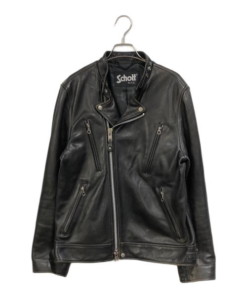 Schott（ショット）Schott (ショット) NEW DOUBLE BREST RIDERS  ダブルライダースジャケット ブラック サイズ:SIZE Lの古着・服飾アイテム