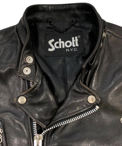 Schott（ショット）Schott (ショット) NEW DOUBLE BREST RIDERS  ダブルライダースジャケット ブラック サイズ:SIZE Lの古着・服飾アイテム
