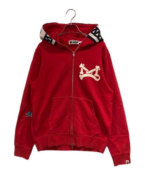 A BATHING APE（アベイシングエイプ）A BATHING APE (アベイシングエイプ) フルジップパーカー レッド サイズ:SIZE Mの古着・服飾アイテム