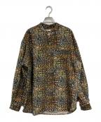 HERALBONYヘラルボニー）の古着「バンドカラーシャツ「秋」」｜オリーブ