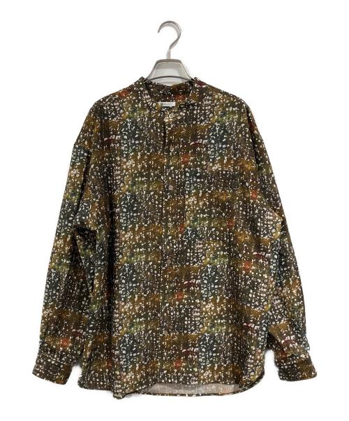 HERALBONY（ヘラルボニー）HERALBONY (ヘラルボニー) バンドカラーシャツ「秋」 オリーブ サイズ:SIZE Lの古着・服飾アイテム