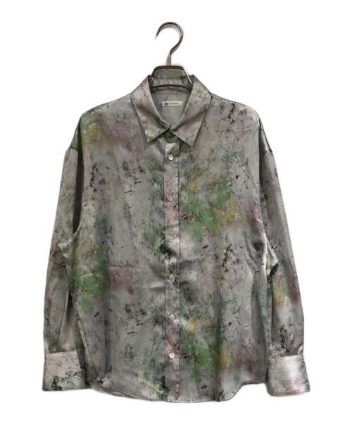 HERALBONY（ヘラルボニー）HERALBONY (ヘラルボニー) サテンシャツ【タイトル不明】 ライトグレー サイズ:SIZE Freeの古着・服飾アイテム