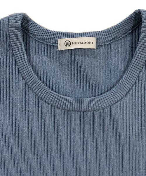 HERALBONY（ヘラルボニー）HERALBONY (ヘラルボニー) ニットコンビワンピース「壁」 スカイブルー サイズ:SIZE Freeの古着・服飾アイテム