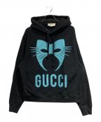 GUCCIグッチ）の古着「Manifesto Oversize Sweatshirt」｜ブラック×ブルー