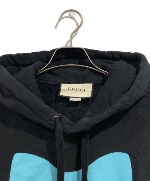 GUCCI（グッチ）GUCCI (グッチ) Manifesto Oversize Sweatshirt ブラック×ブルー サイズ:SIZE Mの古着・服飾アイテム