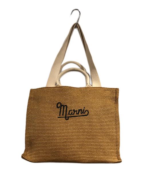 MARNI（マルニ）MARNI (マルニ) ラフィア2wayトートバッグ ベージュの古着・服飾アイテム