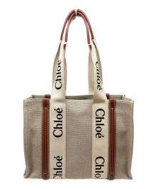 Chloe（クロエ）の古着「リネン製Woodyトートバッグ」｜ベージュ