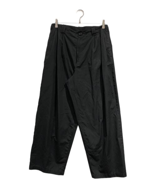 YOKE（ヨーク）YOKE (ヨーク) Cotton Gabardine 3pleated Wide-leg Trousers ブラック サイズ:SIZE 3の古着・服飾アイテム