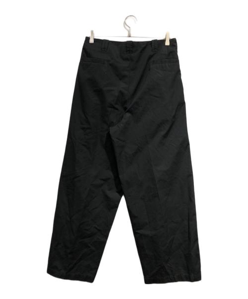 YOKE（ヨーク）YOKE (ヨーク) Cotton Gabardine 3pleated Wide-leg Trousers ブラック サイズ:SIZE 3の古着・服飾アイテム