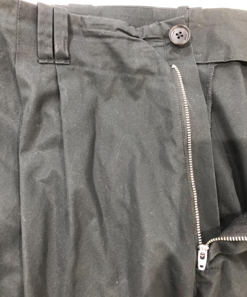 YOKE（ヨーク）YOKE (ヨーク) Cotton Gabardine 3pleated Wide-leg Trousers ブラック サイズ:SIZE 3の古着・服飾アイテム