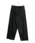 YOKE（ヨーク）の古着「Cotton Gabardine 3pleated Wide-leg Trousers」｜ブラック