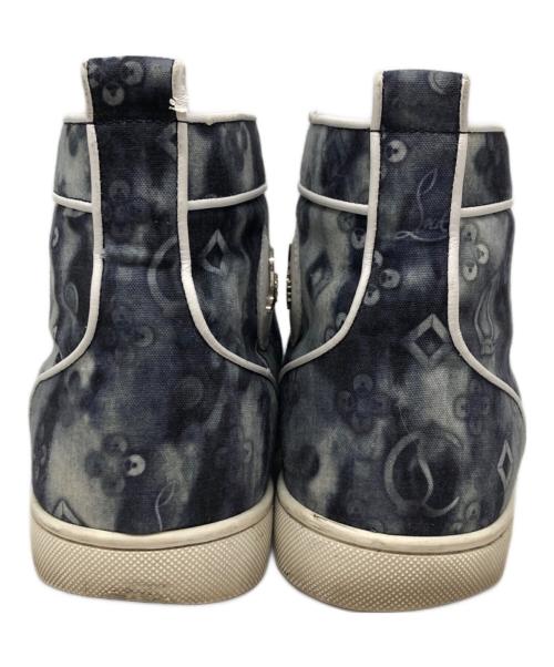 Christian Louboutin（クリスチャン・ルブタン）Christian Louboutin (クリスチャン・ルブタン) ダイダイ染めハイカットスニーカー ブルー サイズ:SIZE 41の古着・服飾アイテム